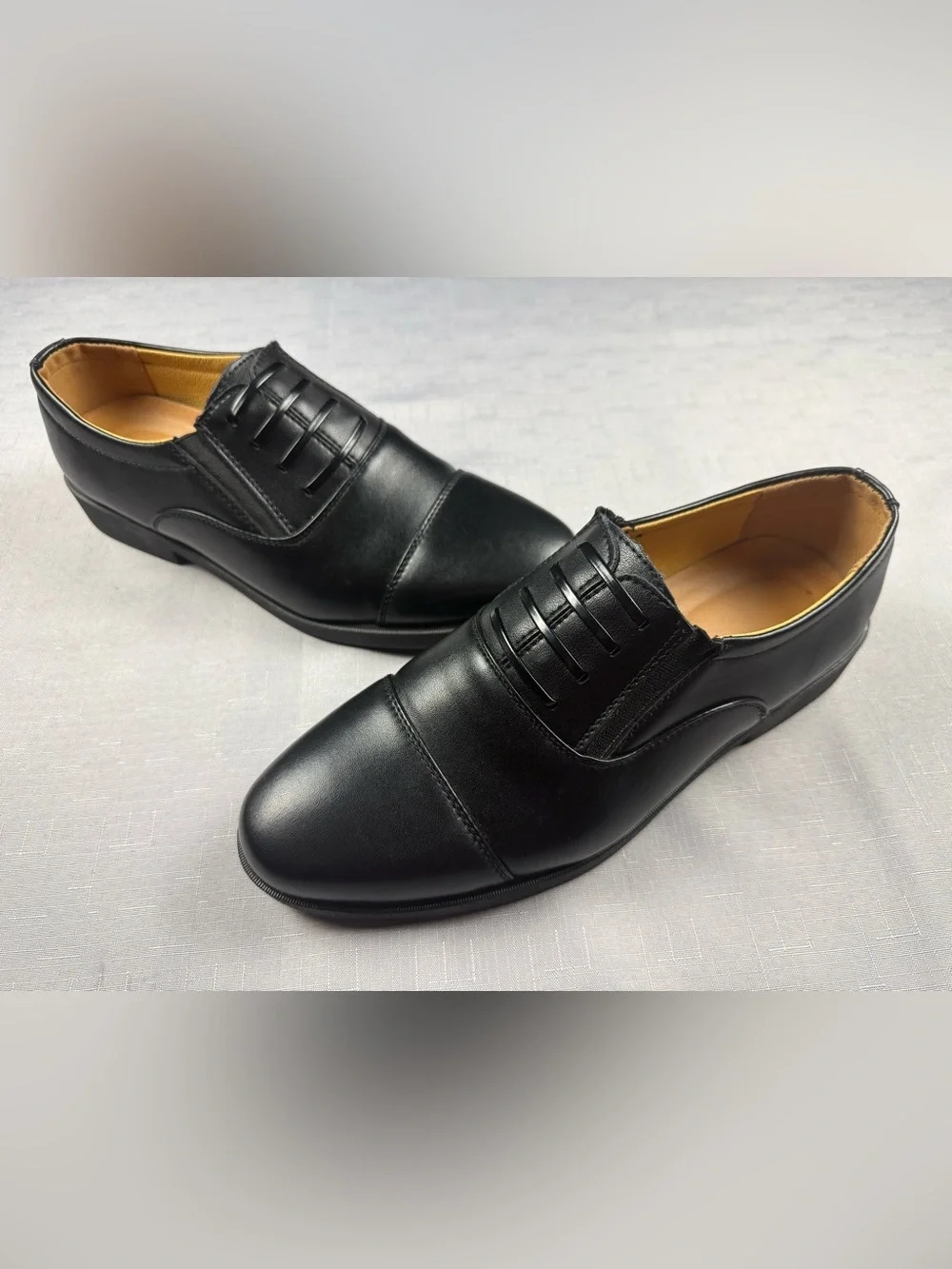Classic Black Slip-On Derby Dress Shoes for Men